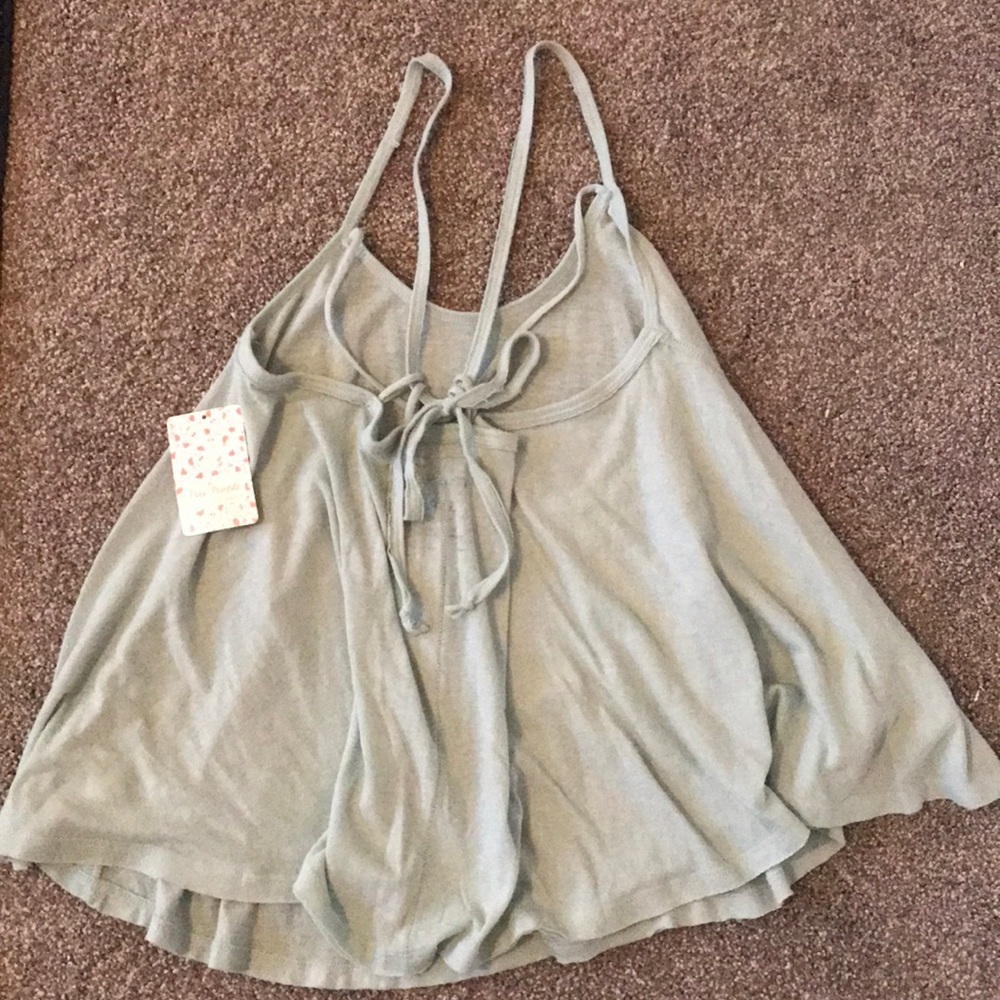 NWT Free People Mint Green Bow tie Tank size small
